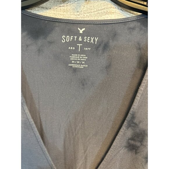 American Eagle Soft & Sexy Tie-Dye Wrap Top Size M - Picture 2 of 4